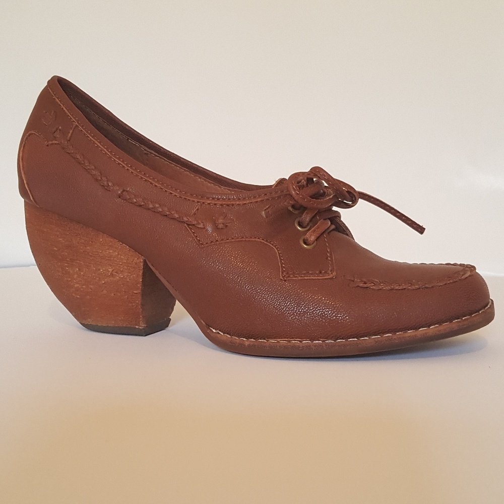 Jeffrey Campbell Modcloth Brown Leather Wedges sz7